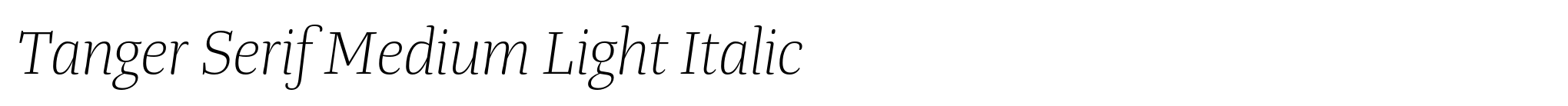 Tanger Serif Medium Light Italic image